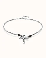 Short pendant necklace with dragonfly