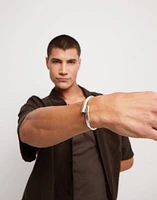 Bangle bracelet with two black crystal