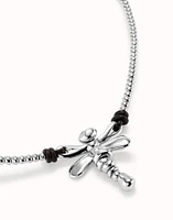 Short pendant necklace with dragonfly