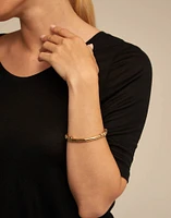 Beaded stretch bracelet with tubular piece