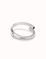 Bangle bracelet with two black crystal