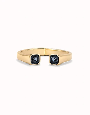 Cuff bracelet with black crystal