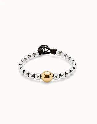 Leather bracelet with a large bead