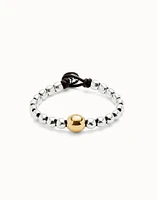 Leather bracelet with a large bead