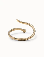 Bangle bracelet with a spiral-shaped nail