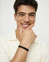 Leather bracelet with golden clasp