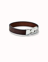 Leather bracelet with clasp