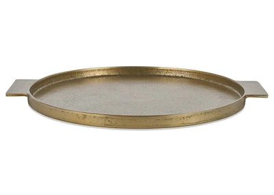 Corbyn Round Tray Antiqued Brass