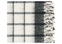 Remi Windowpane Plaid Throw Ivory/Black