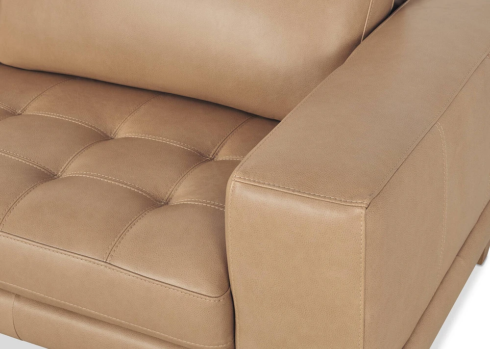Carson Leather Sofa -Zen Stone
