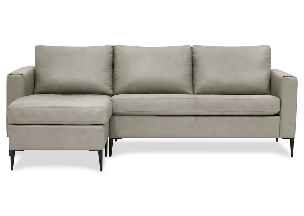 Lucca Custom Leather Sofa Chaise