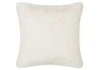 Cate Faux Fur Pillow 24x24 Ivory