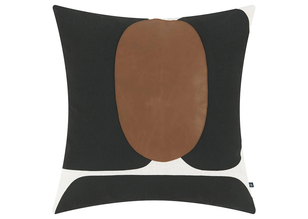 Rae Cotton Pillow 20x20 Blk/Iv/Caramel