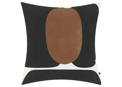 Rae Cotton Pillow 20x20 Blk/Iv/Caramel