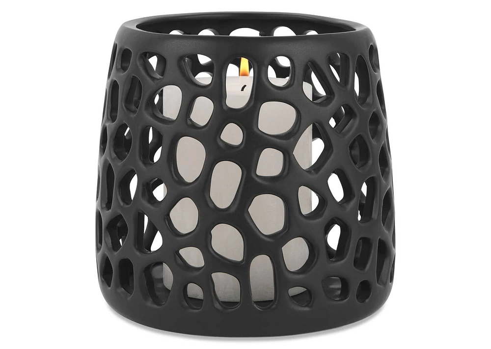 Adella Candle Holder Black