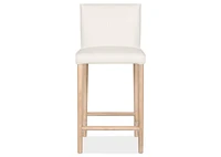 Marciona Lthr Counter Stool -Forega Wht