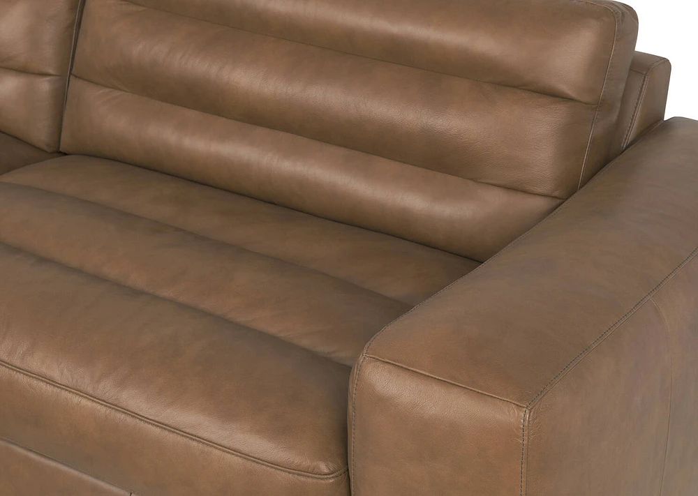 Scotley Leather Sofa Chaise LCF -Leo Mocha