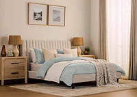 Elara Cotton Duvet Set Queen Blue