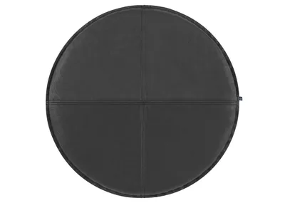 Circle Seat Cushion Faux Leather Black