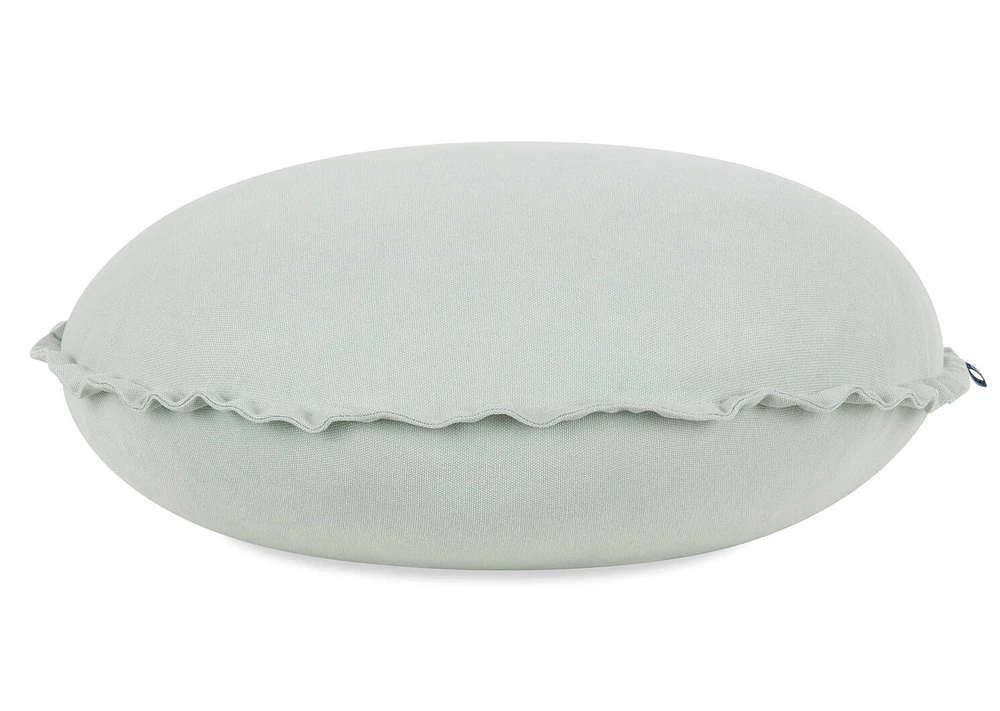 Faria Cotton Round Pillow Blue Mist