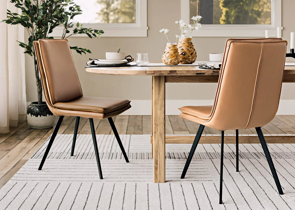 Spence Leather DiningChair -Rory Bourbon