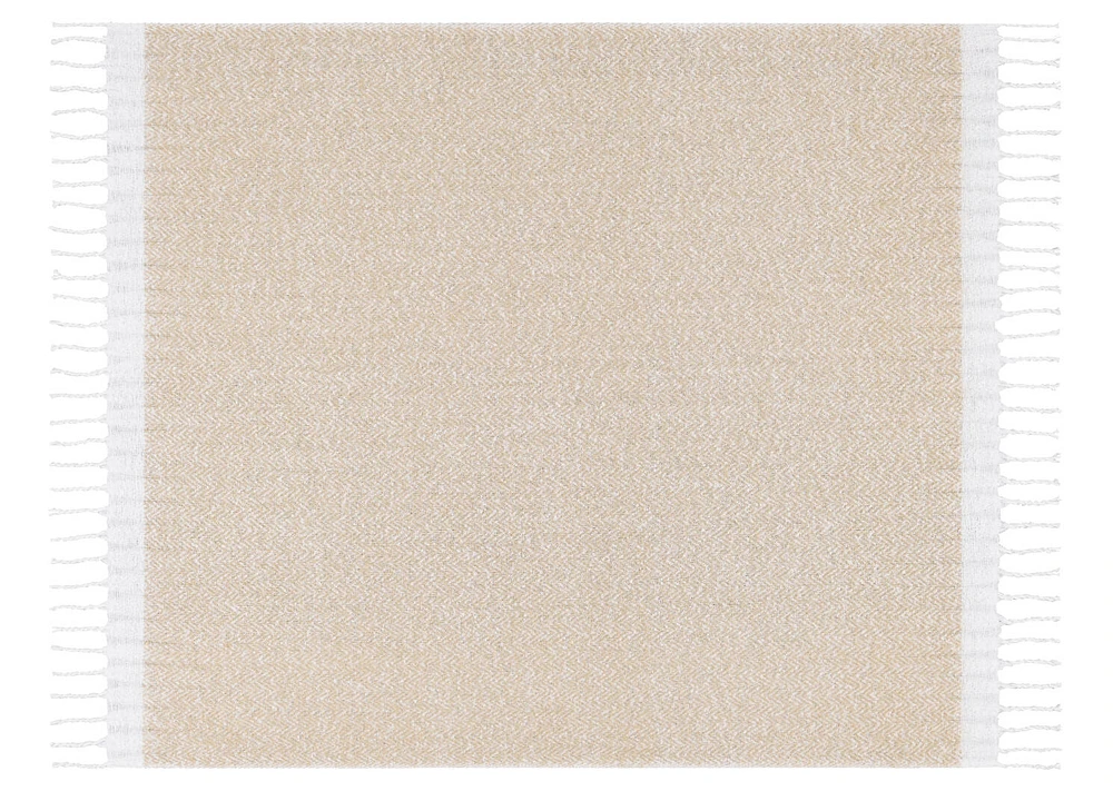 Dante Herringbone Throw Oat/Ivory