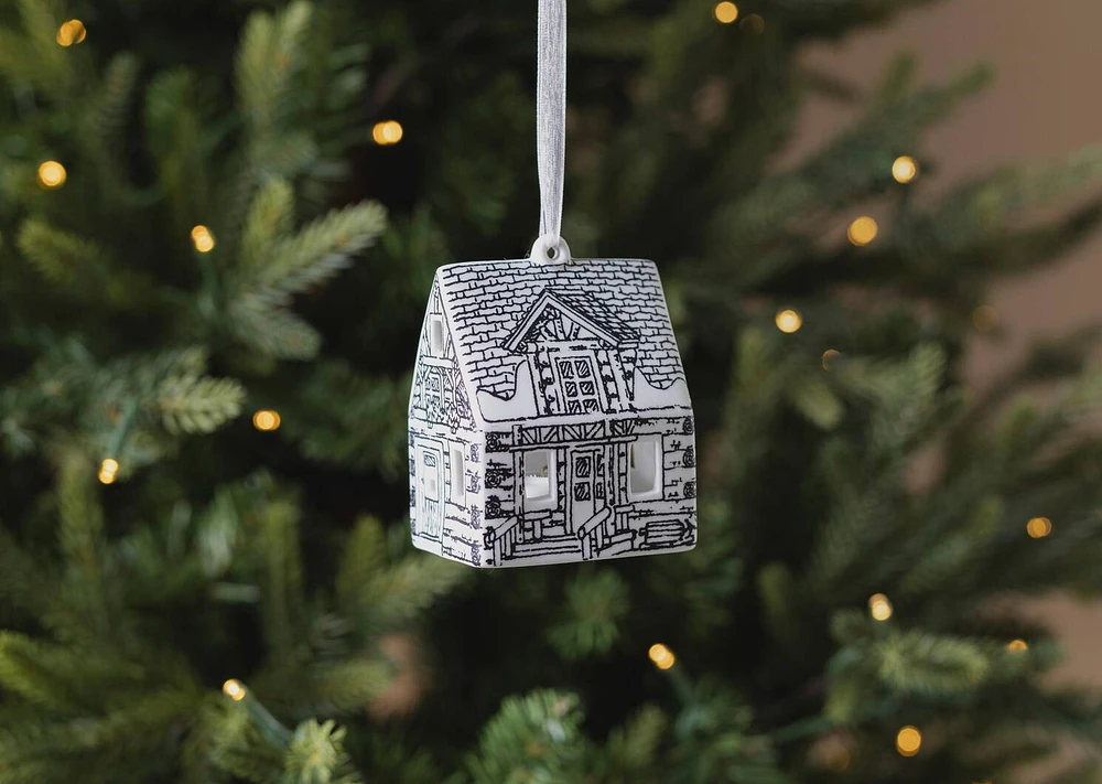 Inkwell Cabin LED Ornament