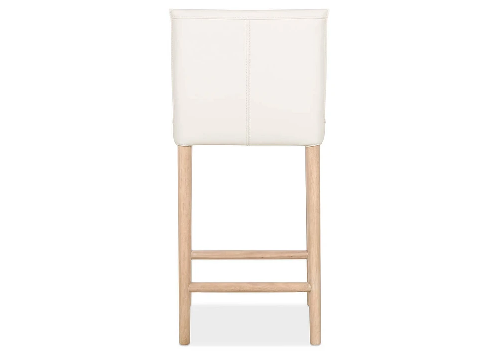 Marciona Lthr Counter Stool -Forega Wht