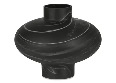 Draco Vase Wide Black