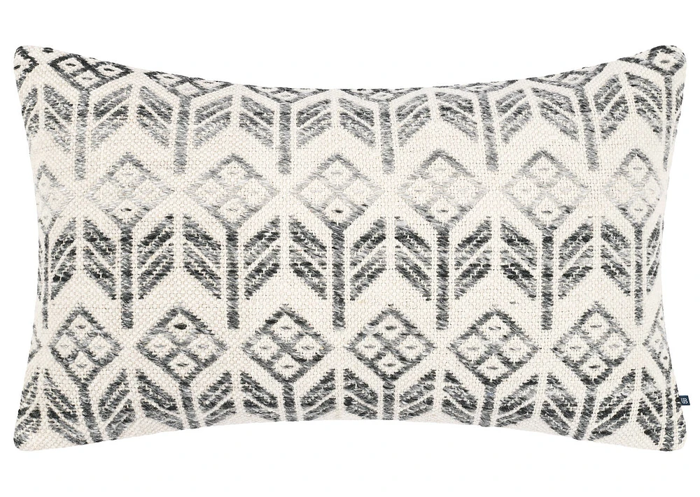 Elida Pillow 14x24 Ivory/Grey