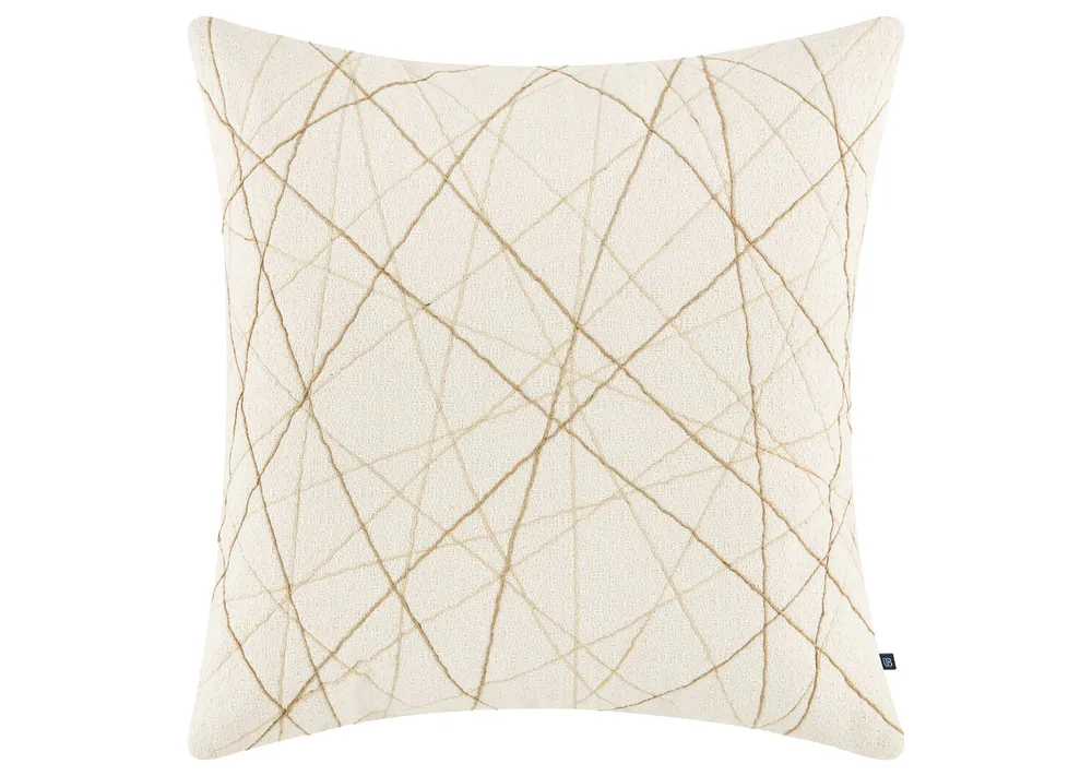 Obie Cotton Pillow 20x20 Ivory/Jute