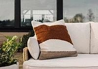 Tova Outdoor Pillow 21x21 Rust/Ivory
