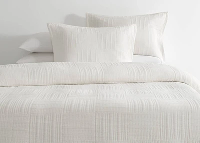 Dougray Cotton Duvet Set Queen Cream