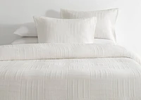 Dougray Cotton Duvet Set Queen Cream