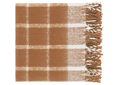 Remi Windowpane Plaid Throw Caramel/I