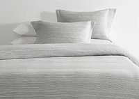 Ted Cotton Duvet Set Queen Lt Grey/White