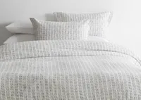 Collen Cotton Duvet Set Queen White/Grey