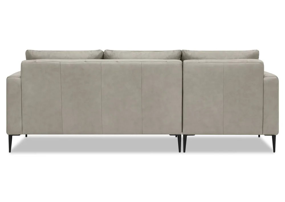 Lucca Custom Leather Sofa Chaise