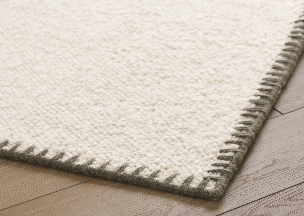 Layton Wool Rug 60x96 Ivory/Grey