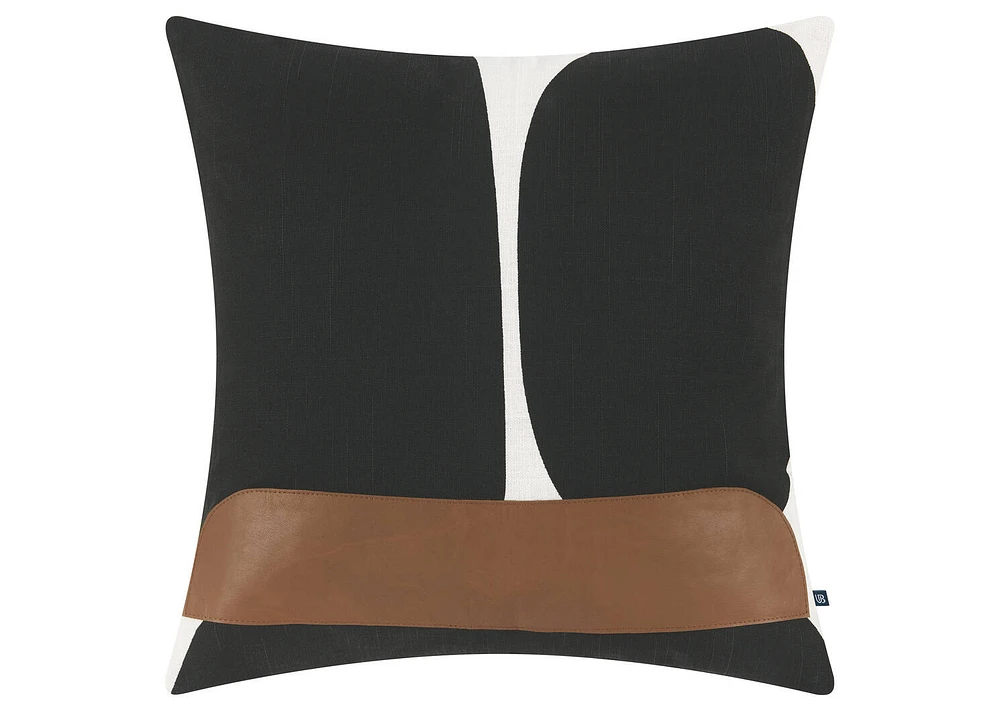 Lou Cotton Pillow 20x20 Blk/Iv/Caramel