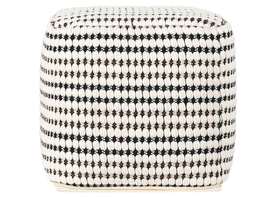 Colson Pouf Ivory/Black