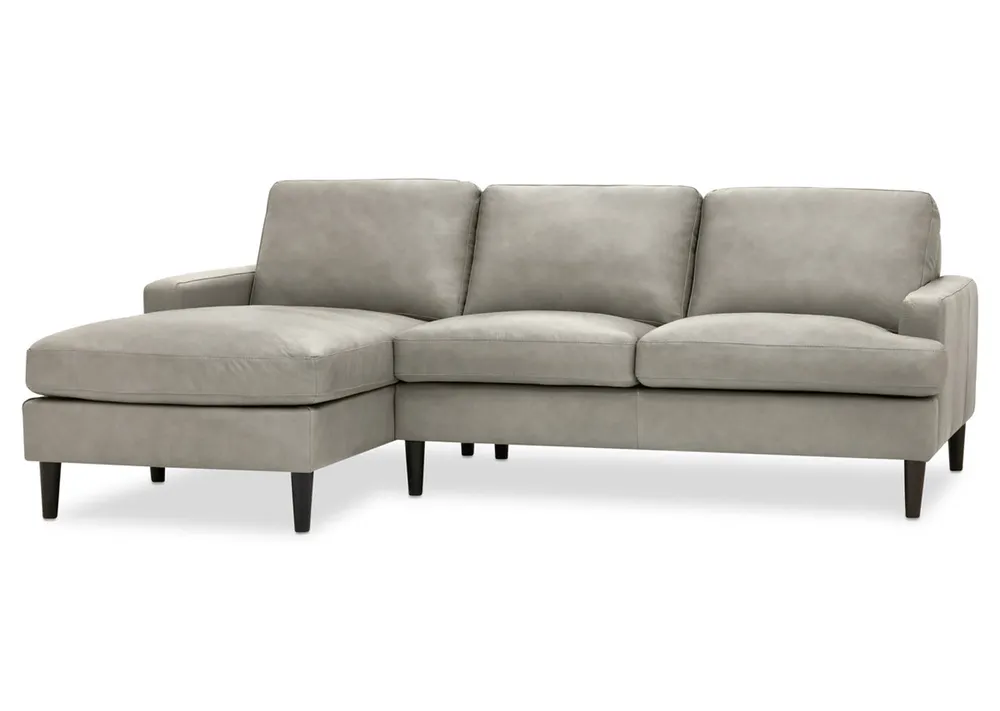 Savoy Custom Leather Sofa Chaise