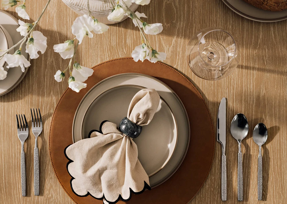 Lark Napkins Set of 6 Natural/Black