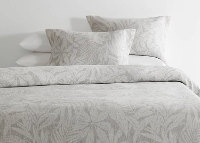 Keya Cotton Duvet Set Queen Lt Grey/Iv