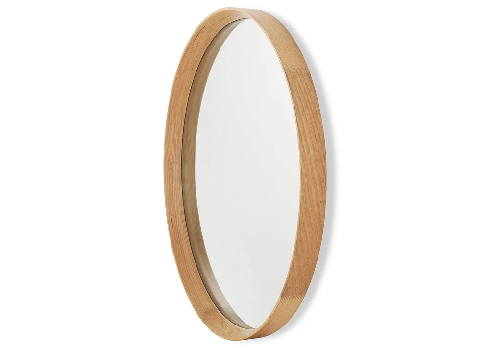 Magda Oak Wall Mirror Round