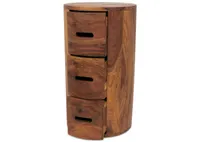 Drum Drawer Pedestal -Sheesham Copper