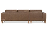 Carson Leather Sofa Chaise LCF -Wes Rum