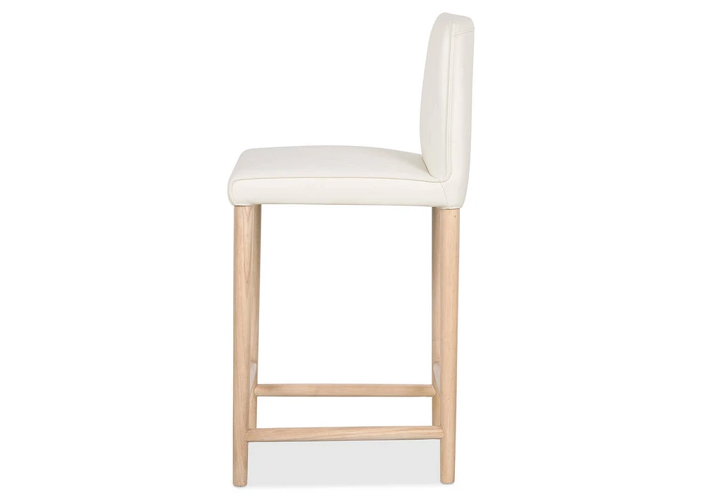 Marciona Lthr Counter Stool -Forega Wht