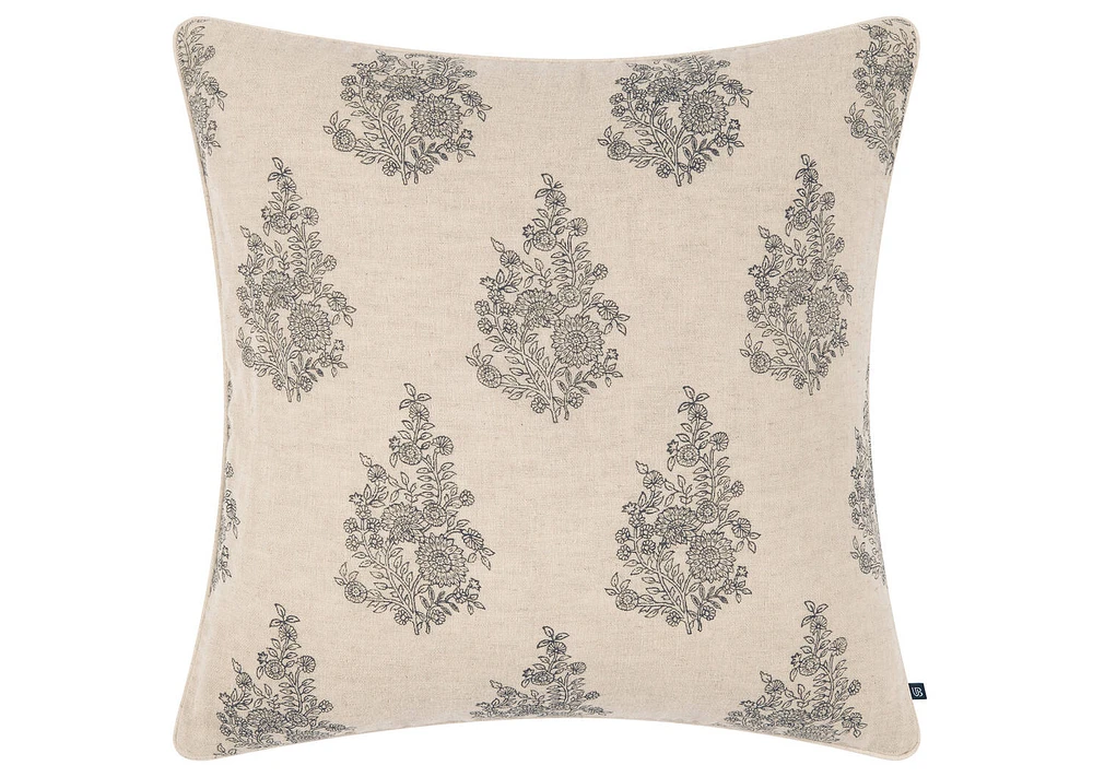 Amaris Cotton Pillow 20x20 Sand/Black