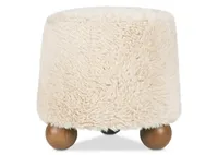 Odin Ottoman -Faux Fur Ivory